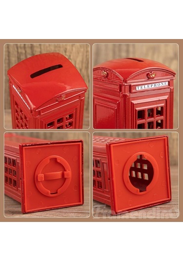 Telefon Kulübesi Metal Kumbara İngiltere Londra 18cm