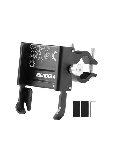 Mufunye Alüminyum Bisiklet Ve Motosiklet Telefon Tutucu - 360 Döner - Siyah - Navigasyon İçin Tasarlanmış - Dışarıda Sürüşlerde Kullanıma Uygun Siyah