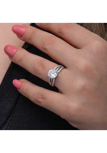 Stillove Gümüş Tek Taş Kadın Yüzük T8590 Gümüş