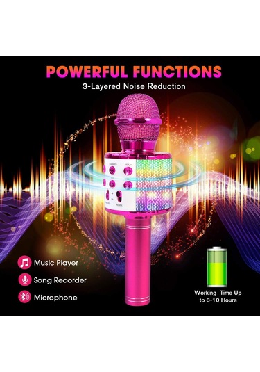 Karaoke Bluetooth Kablosuz Mikrofon, Çocuklar Ve Yetişkinler İçin Mikrofon, 5 Ses Bozucu -ad4-