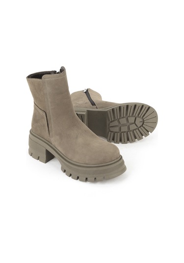 Ziya, Kadın Hakiki Deri Bot 153359z6152 Vizon 143359z6152 310 Vizon