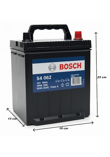 Bosch S4 062 12 V 40 Ah 350 A Dar İnce Düz Akü
