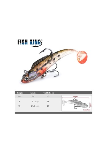 Fishking Kurşun Jig Yumuşak Cazibesi Pike Muskie Bas Minnow Cazibesi Uzunluğu 8cm 10cm Ağırlık 9g 21.5g
