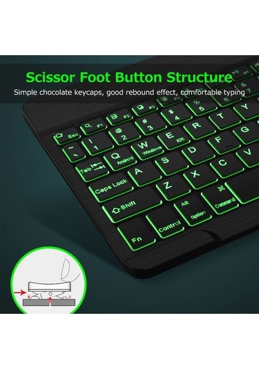 10 İnç Kablosuz Bt Klavye Ultra İnce Şarj Edilebilir Bt Klavye