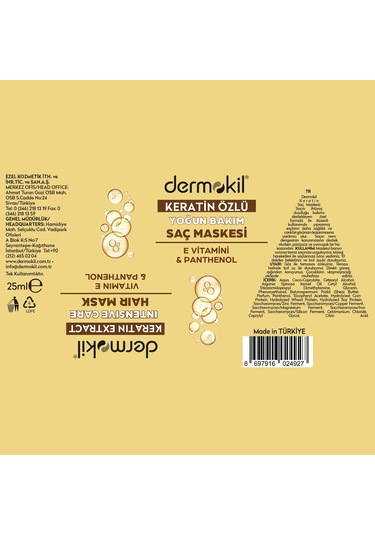 Dermokil Keratin Özlü Saç Maskesi Seti 25 Ml X 5 Adet