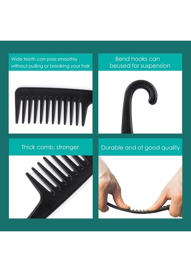 Ucuz Renkli Geniş Diş Az Saç Dökülmesi Tarak Saç Ürünleri Anti-statik Duş Tarağı Detangle Saç Tarak Kanca Fırçası Ile Kadınlar Için