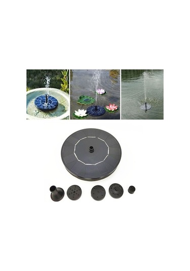 Rogfer Bahçe Otomatik Güneş Yüzen Çeşme Şelalesi Siyah , Boyut:güneş Şelalesi