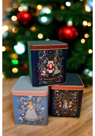Evle Tales Desenli 12x12x13 Cm Metal Dekoratif Kutu