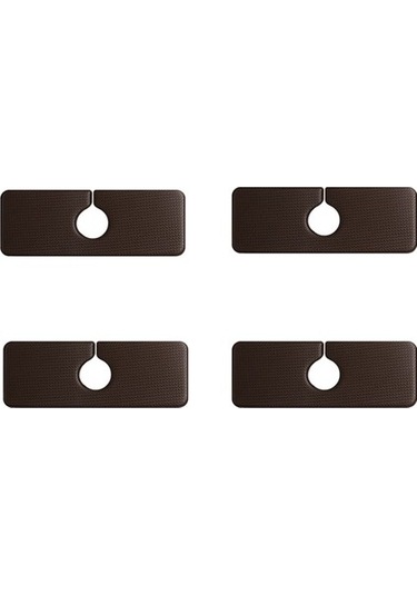 Agoodshop Lavabo Matı Sıçrama Koruyucu Mutfak Musluk Tutucu Emici Mat, Deri Konturlu Kahverengi Küçük Siyah