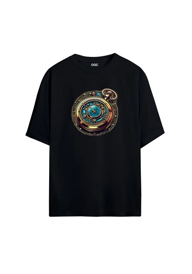 Ogc Pusula Oversize Unisex T-shirt Siyah