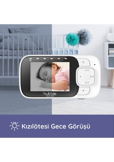Hubble Nursery View Glow 2.8" Gece Lambalı Dijital Bebek Kamerası