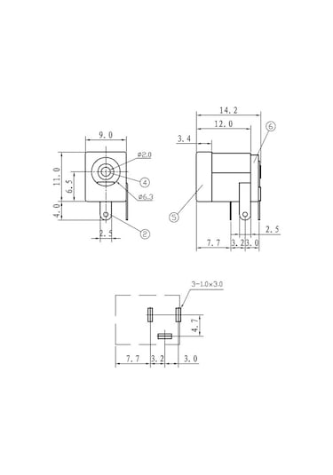 5.5Mm X 2.1Mm Dc Güç Soketi Plastik Dc005 Pcb Tip Adaptör