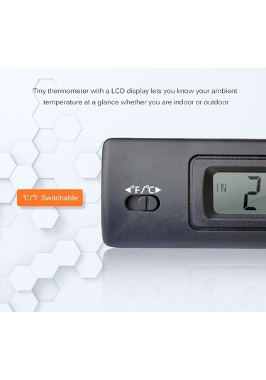 Novahub Mini Araba Termometresi Dış Ve İç -50c+70c, Hassas Ölçüm, Lcd, Kablo, Siyah