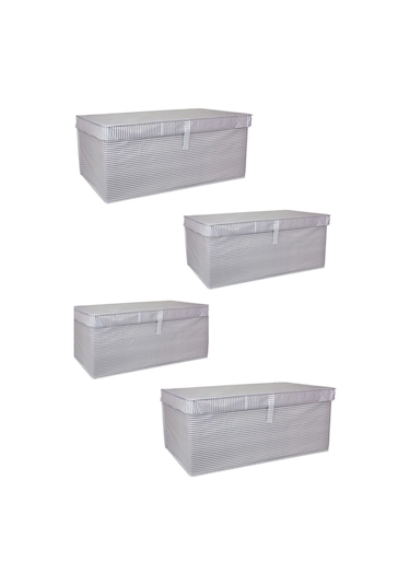 Alas Çok Amaçlı Hurç Kutu Mega Plus Gri Çizgili 4'Lü