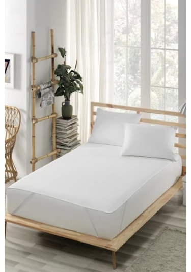 Divanev Battal Çift Kişilik 200x200 Cm Pamuk Kumaş Köşe Lastikli Alez Sıvı Geçirmez Pamuk Alez Beyaz