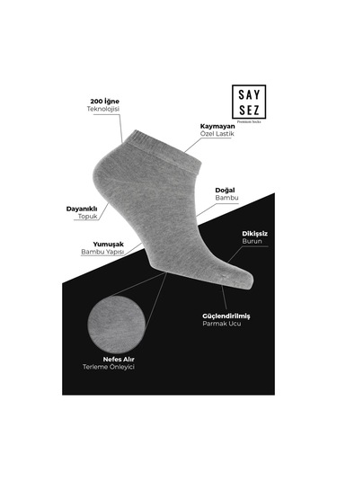Bambu Erkek Patik Düz Siyah-beyaz-gri Renk Çorap Dikişsiz Premium Kutulu 6'lı / Hediyelik Beyaz - Gri - Siyah Bambu Erkek Patik Düz Siyah-beyaz-gri Renk Çorap Dikişsiz Premium Kutulu 6'lı / Hediyelik Beyaz - Gri - Siyah