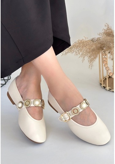 Biçomi Atnis Bej Cilt Babet Ayakkabı Çok Renkli