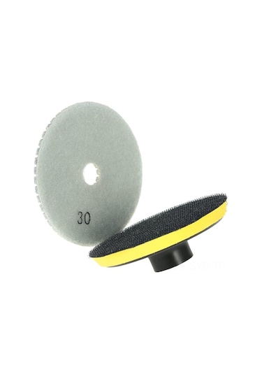 Symbee 4" Islak Elmas Cilalı Ped Seti - 11 Parça + Taban Pedi, Granit, Mermer, Taş, Fayans Ve Beton İçin