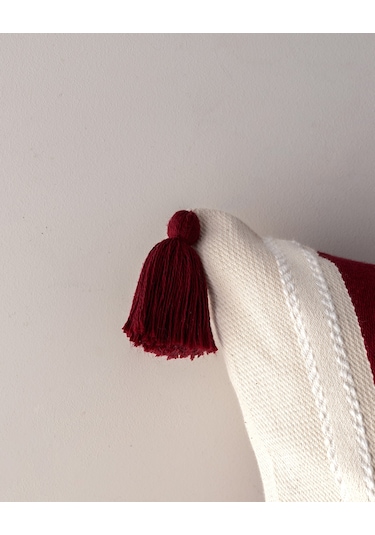 Madame Coco Virlet Kırlent Kılıfı - Kırmızı/bej - 45x45 Cm Kırl0000000073