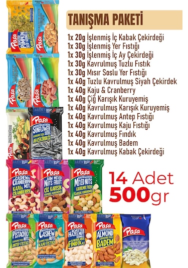 Paşa Kuruyemiş Karışık Kuruyemiş Tanışma Seti 14 x 500 G