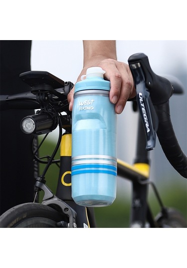 West Bıkıng Yp0721046 Spor Yalıtımlı Su Şişesi Bisiklet Sıkma Pp5 Su Kabı 620Ml Bpa Içermez Fda Sertifikası Yok - Beyaz