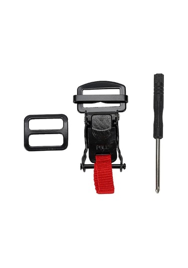 Kask Hızlı Serbest Bırakma Kilit Seti, Siyah Abs Malzeme, Tornavida Dahil, 6.8x3.7x0.5cm Boyut