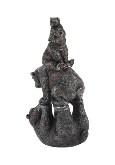 Lijinxu Siyah Ayı Heykelcik Ofis Ev Dekorasyon Çim Için Açık Dekor