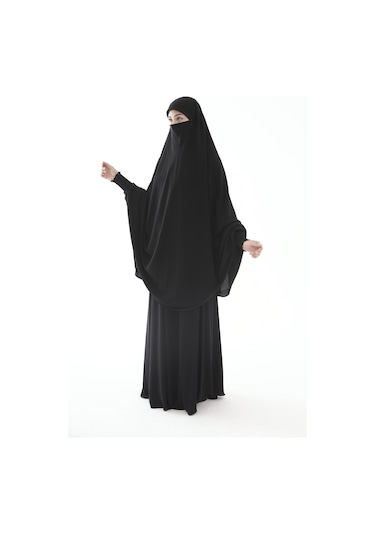 Çarşaf Çarşaf Soft Krep Sultanbaş Model Tek Parça Siyah