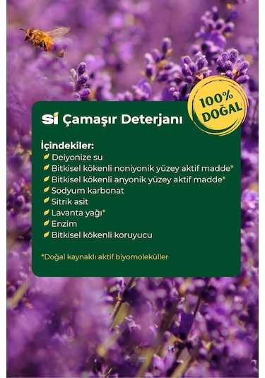 Si Senin İçin %100 Doğal Çamaşır Deterjanı Lavanta Yağlı 1 L