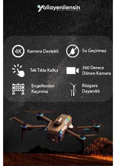D9 Akıllı Kameralı Drone 50x Zoom Fırçasız Motor Optik Akış Led Işıklı