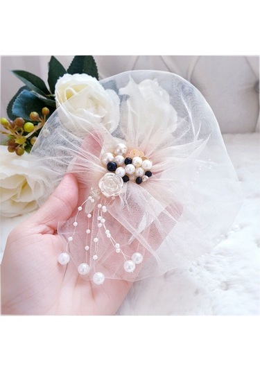 Lux Broş Taşlı Yaka Süsü,yaka Çiçeği,yaka Brosu,yaka Aksesuarı,kurdalesı 320 Beyaz