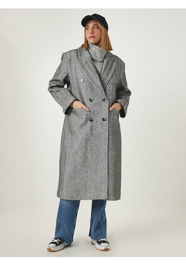 Hot Fashion Kadın Kırçıllı Gri Gri - Siyah