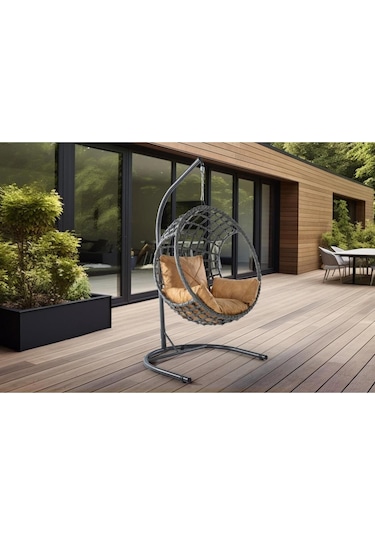 Tu Tienda Galaxy Rattan Tekli Salıncak,antrasit Sarı