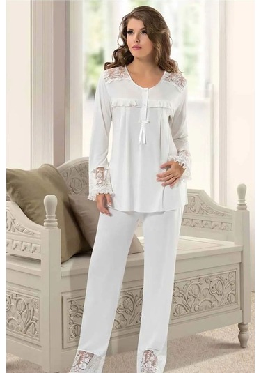 Xses 2130 Hamile Lohusa Pijama Takımı-ekru