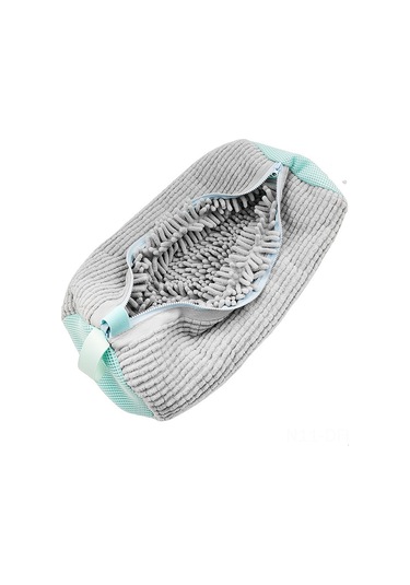 Dofolink 2 Adet Gri Ayakkabı Yıkama Çantası - Otomatik Kilitleme Reçine, Dayanıklı Mikrofiber, Yüksek Su Geçirgenliği Gri