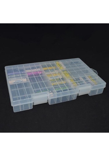 Jms Yerleştirilen 100 Adet Aaa Aa Pil Tutucu İçin Süper Hacimli Plastik Pil Saklama Kutusu Şeffaf