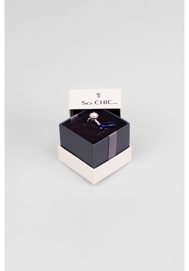 Mozanit Evreni 18 Ayar Beyaz Altın Kaplama Gümüş Ayarlanabilir Yüzük Beyaz