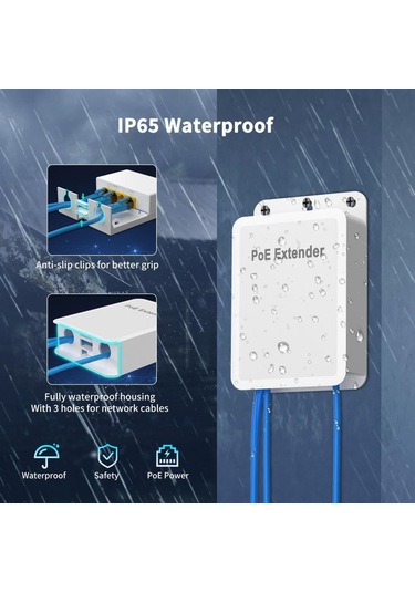 Novacom Nvc-at13fw-a 10/100mbps 1/3 Dış Ortam Poe Repeater 100mt 30w