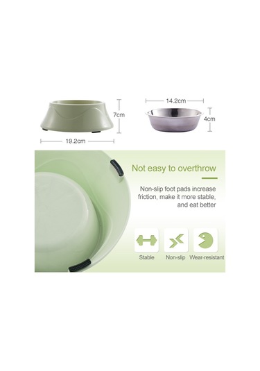 Sones Evcil Hayvan Mama Kasesi Paslanmaz Çelik Köpek Kedi Çift Kullanımlı Kase