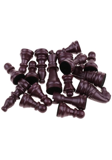 Homyl 16 Adet Yedek Plastik Satranç Taşları / Oyuncak Kahverengi