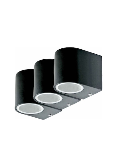 5 Adet 7 Watt Amber Işık Ledli Tek Yönlü Iç Ve Dış Mekan Aplik Siyah