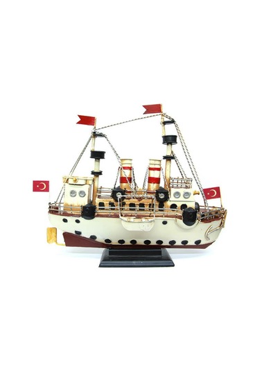Dekoratif Retro Metal Buharlı Gemi Vintage 34cm No.1