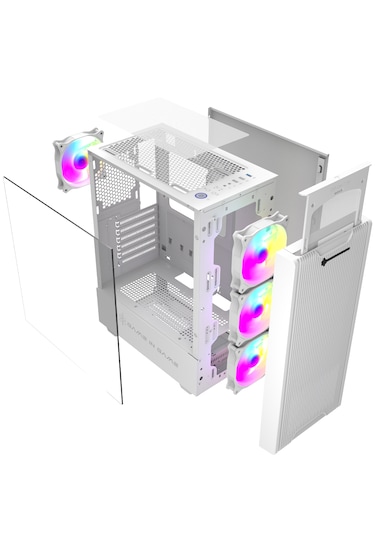 Game İn Game Pony Beyaz 4x12cm Argb Fan Mesh Panel Temper Atx Kas