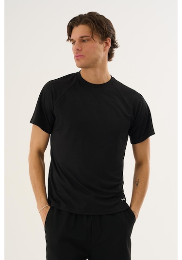 Alexander Gardi Alexandergardı Reglan Kol Bisiklet Yaka T-shirt Siyah
