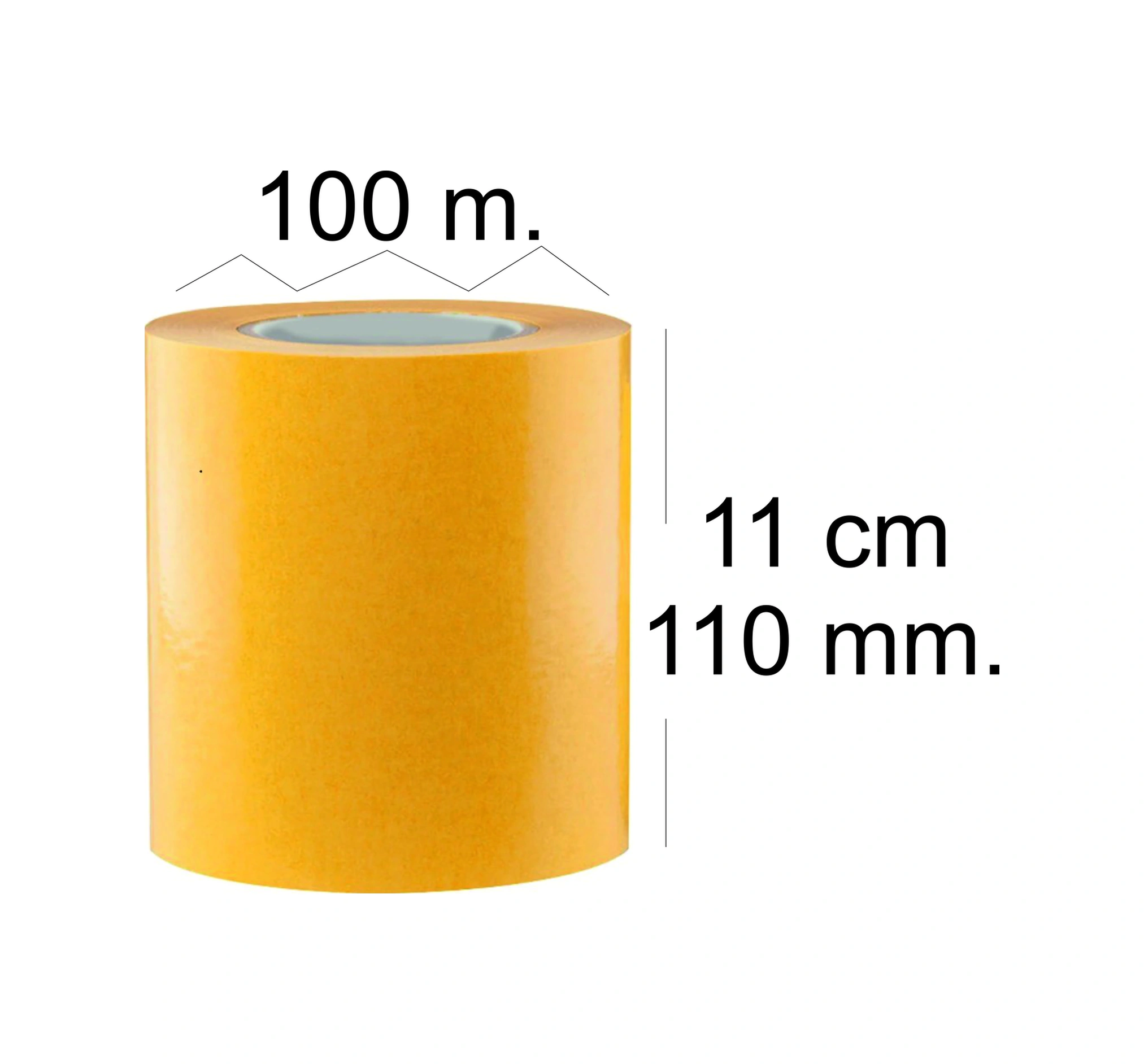 Çift Taraflı Şeffaf Sarı Bant 100 M. Uzunlukta 110 Mm Eninde 1