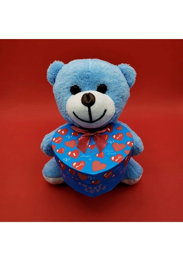 Kalp Kutulu Mavi Ayıcık Asorti