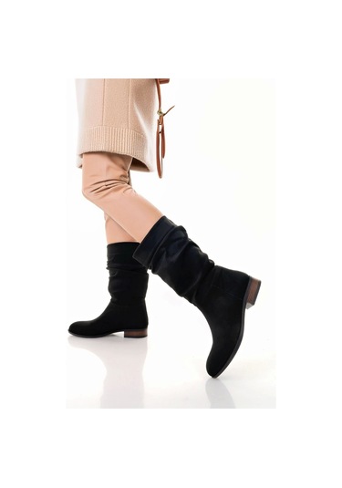 Plod Siyah Süet Çizme Siyah