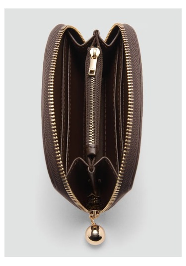 Mango Logolu Fermuarlı Suni Deri Cüzdan