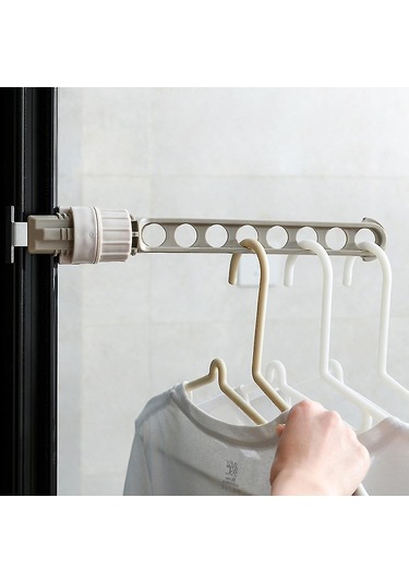 Ganzhoushop 3 Adet Pencere Çerçevesi Giysi Askısı Taşınabilir İç Mekan Pencere 8 Delikli Kurutma Rafı Ayarlanabilir Ev F Çok Renkli