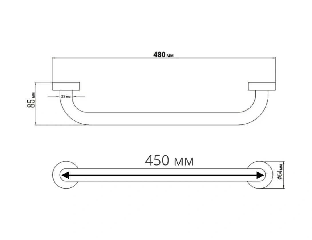 Denart Duş Başlığı İçin Duvara Monte Tutma Kolu, Yaşlılar Ve Engelliler İçin 90492365 Krom